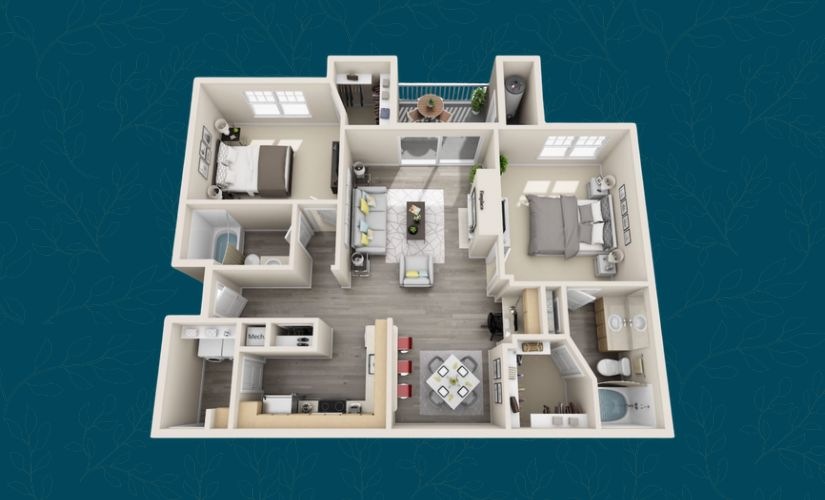 B2D Signature - 2 Bed 2 Bath 1184 sq. ft.
