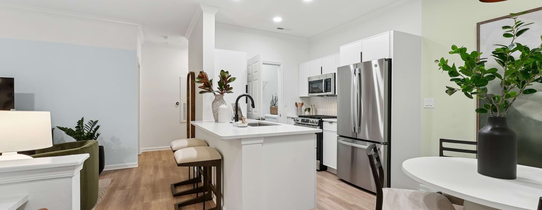 Well-lit kitchen with ample counter space